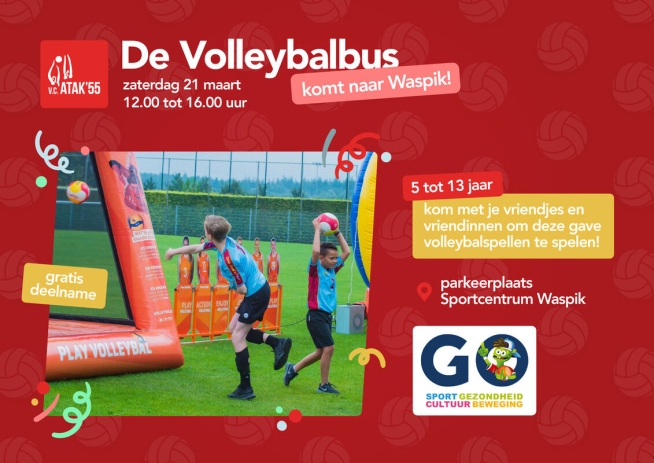 Volleybalbus in Waspik 21 maart